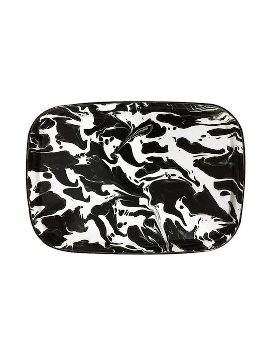 Artekko Marble HA0076 Metal Dreptunghiular Tavă de Servire cu Mânere în Culoare Negru 40.5x28.5x1.5cm 742-2140 1buc