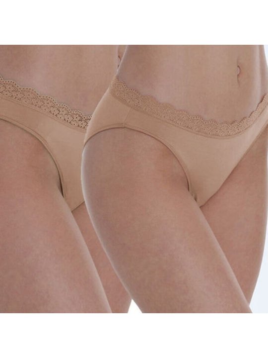 Apple Boxer Γυναικεία Slip 2Pack Μπεζ