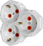 Rolinger 3-Outlet T-Shaped Wall Plug White RL-