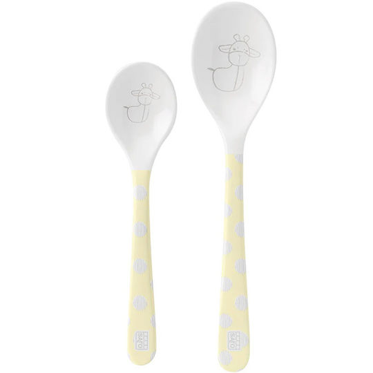 Saro Baby Set mit Löffeln Giraffe aus Melamin für 6+ Monate Gelb 2Stück