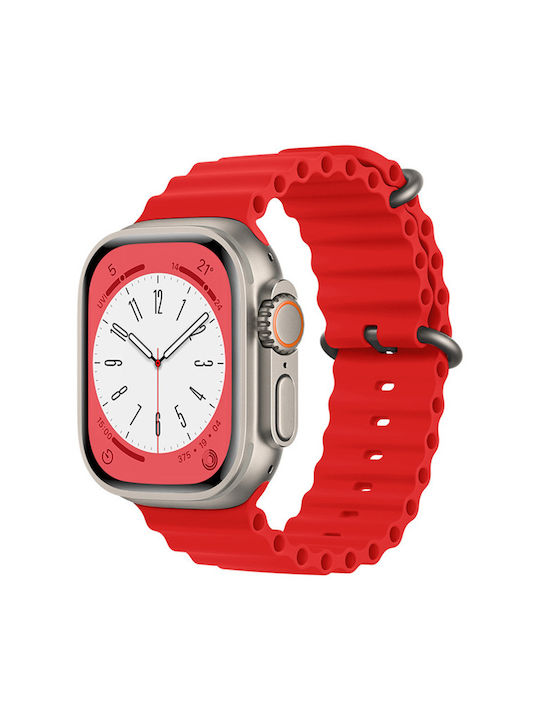 Techsuit QuickFit Λουράκι Σιλικόνης Κόκκινο (Apple Watch 42/44/45mm/49mm)