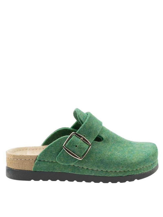 Comfort Way Shoes Rada Χειμερινές Γυναικείες Παντόφλες σε Πράσινο Χρώμα