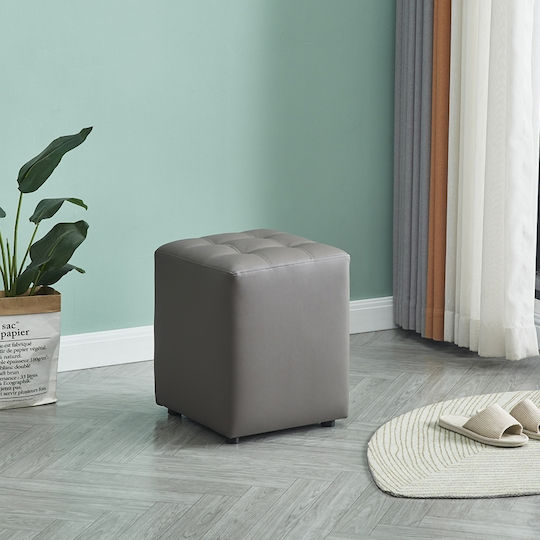 Σκαμπό Σαλονιού Cube Grey 37x37x45εκ. Σκαμπό Σαλονιού Cube Grey 37x37x45εκ.