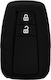 Silicone Car Key Cover Case with 3 Buttons for Toyota C-HR Black