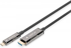 Digitus Cable HDMI male - USB-C male 10m Μαύρο