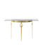 Oval Central Coffee Table Yazdid Glass Gold M91.4xL150xH50.8cm