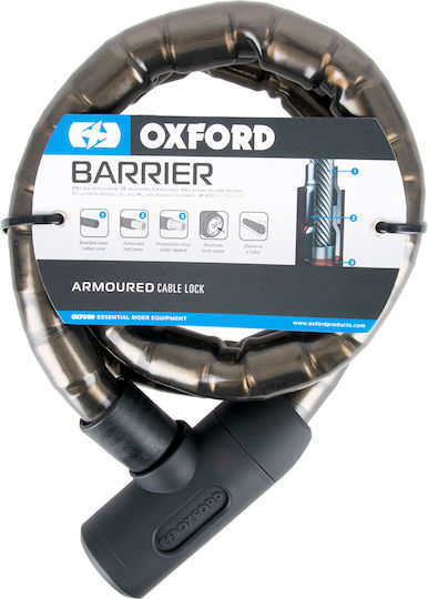 Oxford Barrier Cârlig antifurt motocicletă cu lungimea de 140cm Lacăt lanț motocicletă cu diametru 25mm Negru Culoare