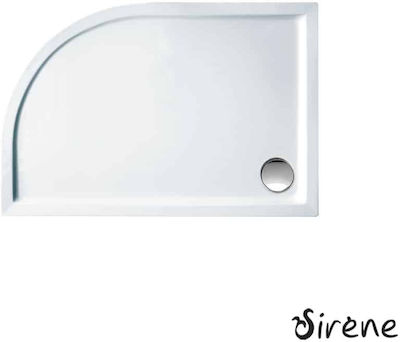 Sirene Extra Flat Halbkreisförmig Acryl Dusche x80cm Weiß Links