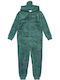 La Redoute Collections Παιδική Πιτζάμα Ολόσωμη Χειμωνιάτικη Fleece Πράσινη