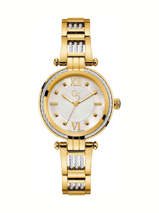 GC Watches Cable Bijou Women's Watch with Gold Metal Bracelet