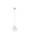 TK Lighting Cadix Pendant Light Single-Light Ball for Socket G9 Gold