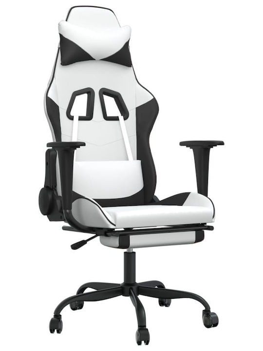 vidaXL 345421 Gaming Chair with Footrest White ...