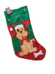 Christmas Sock Chocha with Dog 30x40cm