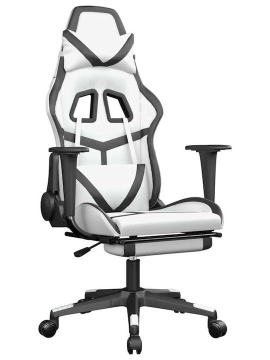vidaXL 345443 Gaming Chair with Footrest White ...
