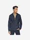 Men's Knitted Cardigan with Zipper Navy Blue