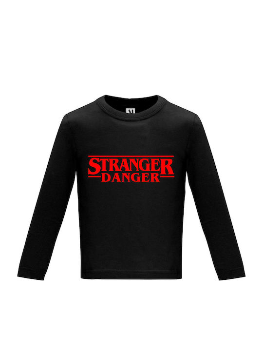 Μωρουδιακό Μακρυμάνικο " Stranger Things, Stranger Danger ", Black