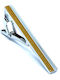Silberner Krawattenclip mit braunem Emaille 5,5 cm