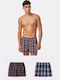 Minerva Men's Boxers Navy / Blue Orange Checkered 2Pack