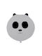 abo Panda Παιδικό Χαλί Βαμβακερό Γκρι Στρογγυλό με Διάμετρο 85cm