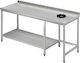 Inox Dobros Steel Workbench with Hole for Bucket L140xD70xH86cm