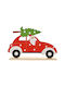 Iliadis Christmas Fabric Figure Car Height 18cm with Santa Claus 6pcs