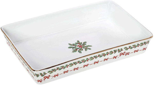 Cryspo Trio Noel Christmas Platter Porcelain White L265xW41cm.