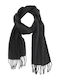 Women's scarf Men's scarf with fringes Black Grey code 3559K