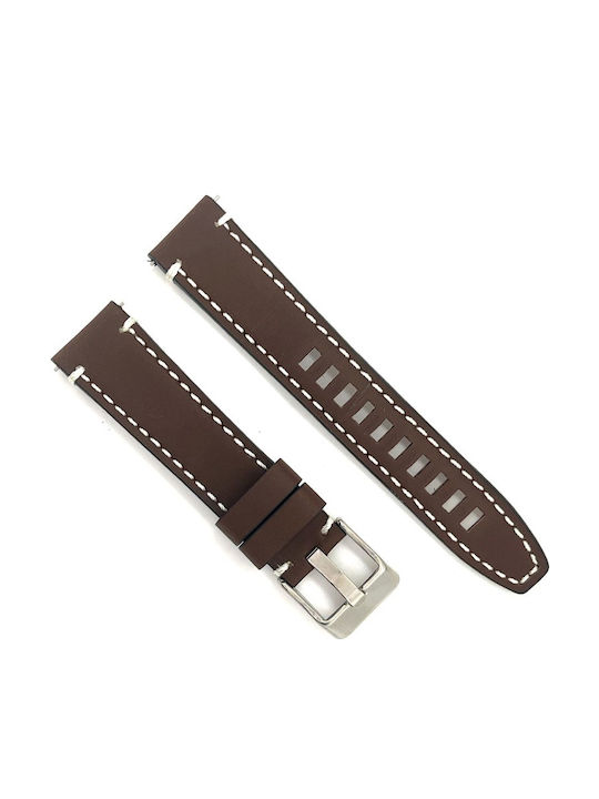 Diloy Straps Δερμάτινο Λουράκι Καφέ 22mm