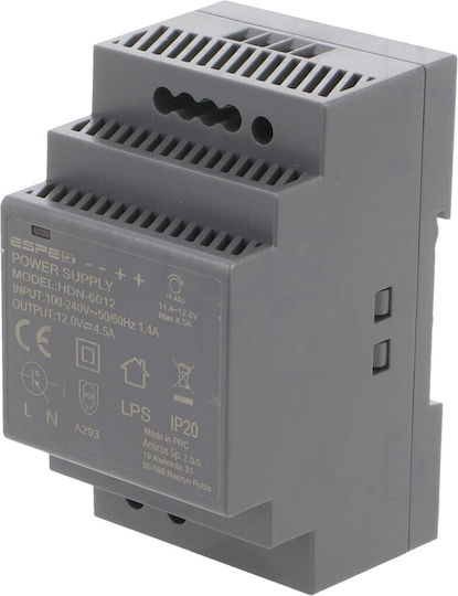 Τροφοδοτικό Ράγας με Έξοδο 12V και Ισχύ 54W 4.5A