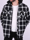 Men's overshirt jacket plaid Black