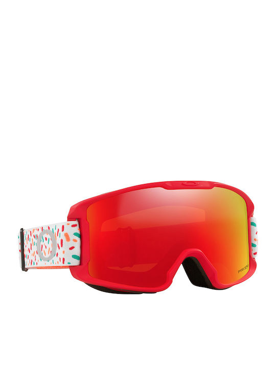 Oakley Line Miner Ski- & Snowboardbrille Erwachsene Rot mit Linse Spiegel in Rot Farbe