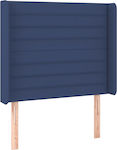 vidaXL Bed Headboard made of Fabric in Blue Color 93x16x118cm