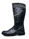 Anatomical Leather Kids Boots with Zipper Black