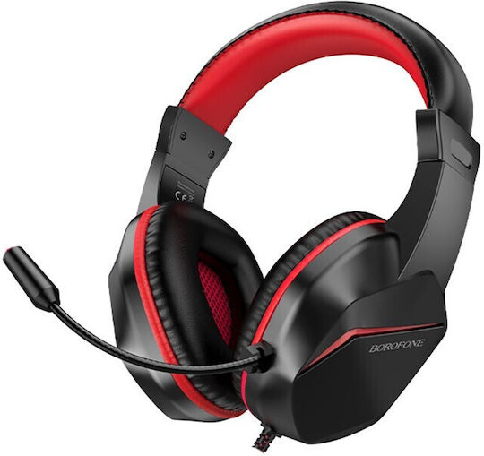 Borofone BO104 Over Ear Gaming Headset with Connection 3.5mm Black/Red