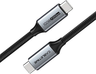 Cabletime CT-C160 Braided USB 3.1 Cable USB-C male - USB-C male Μαύρο 1.5m