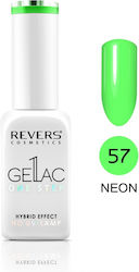 Revers Cosmetics Gel Lac One Step Gloss Βερνίκι Νυχιών Μακράς Διαρκείας 57 Neon 10ml