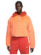 Sportswear Κοντό Γυναικείο Puffer Μπουφάν για Χειμώνα Πορτοκαλί