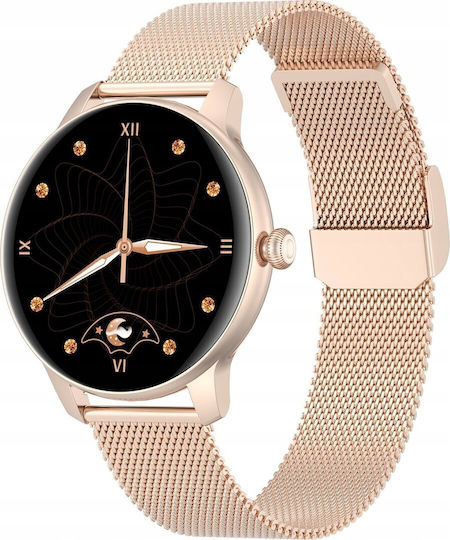 Oromed Oro Lady Stainless Steel 43mm Smartwatch with Heart Rate Monitor (Gold)