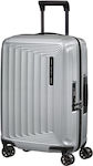 Samsonite Nuon Cabin Travel Suitcase Hard Silver with 4 Wheels Height 55cm.