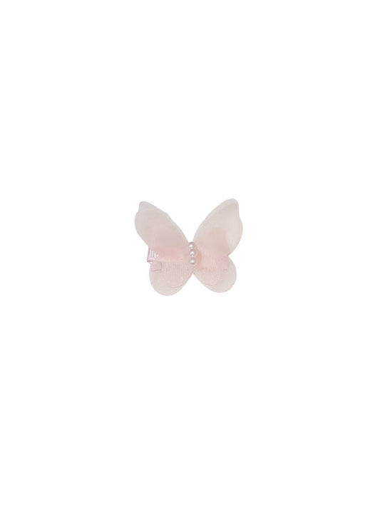 Children's clip - Hair clip - Butterfly pearls - Pink