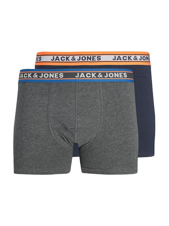 Jack & Jones Ανδρικά Μποξεράκια Grey/Navy 2Pack