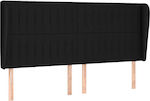 vidaXL Bed Headboard made of Fabric in Black Color 183x23x118cm