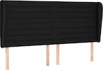 vidaXL Bed Headboard made of Fabric in Black Color 203x23x118cm