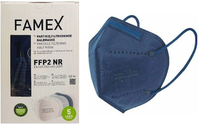 Famex Disposable Protective Mask FFP2 Particle Filtering Half NR Blue 10pcs