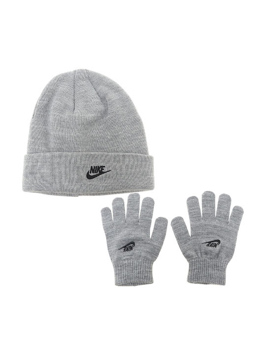 Nike Kinder Mütze Set Stoff Gray