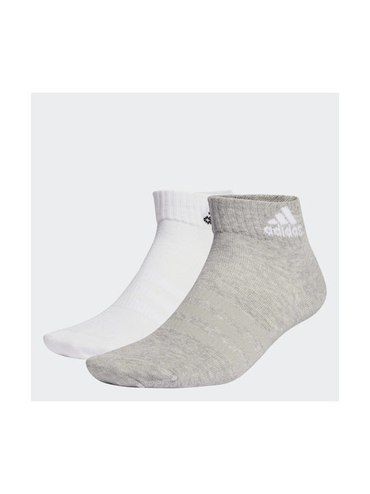 Adidas Thin Light Αθλητικές Κάλτσες Πολύχρωμες 2 Ζεύγη Medium Grey Heather / White / Black