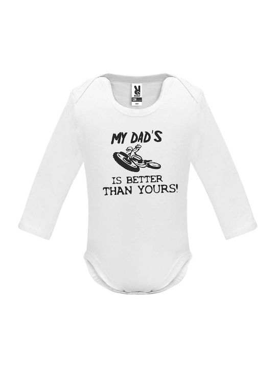 Baby Bodysuit "My Dad's Bike is Better than Yours", White