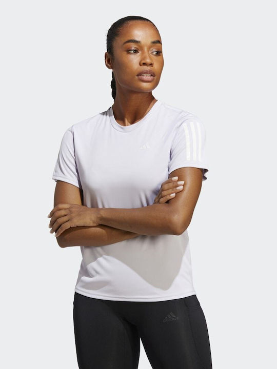 Adidas Own the Run Damen Sport T-Shirt Schnell trocknend Silver Dawn