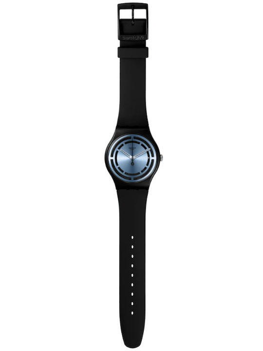 Swatch Ceas Barbati 41mm Baterie cu Culoare Neagră Cauciuc de buzunar