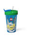LEGO Ιconic Boy Pahar pentru apa din Plastic cu pai 500ml